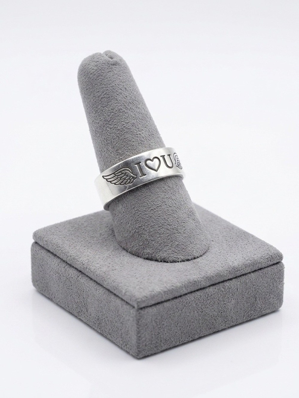 New Handmade Silver I Love You Thick Band Bohemian Minimalist Ring